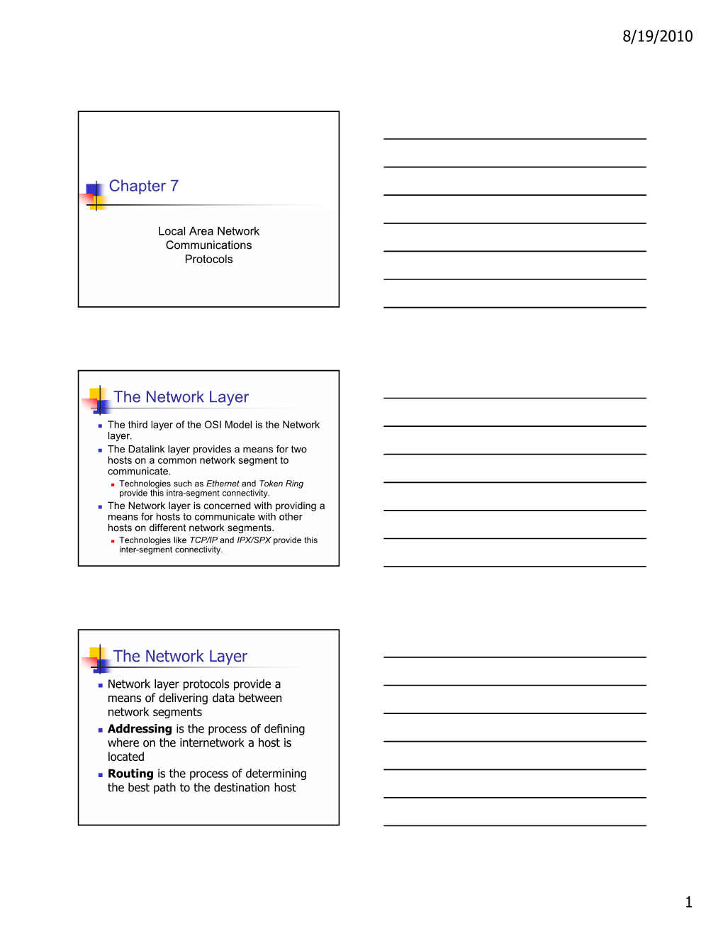 Chapter 7 the Network Layer the Network Layer