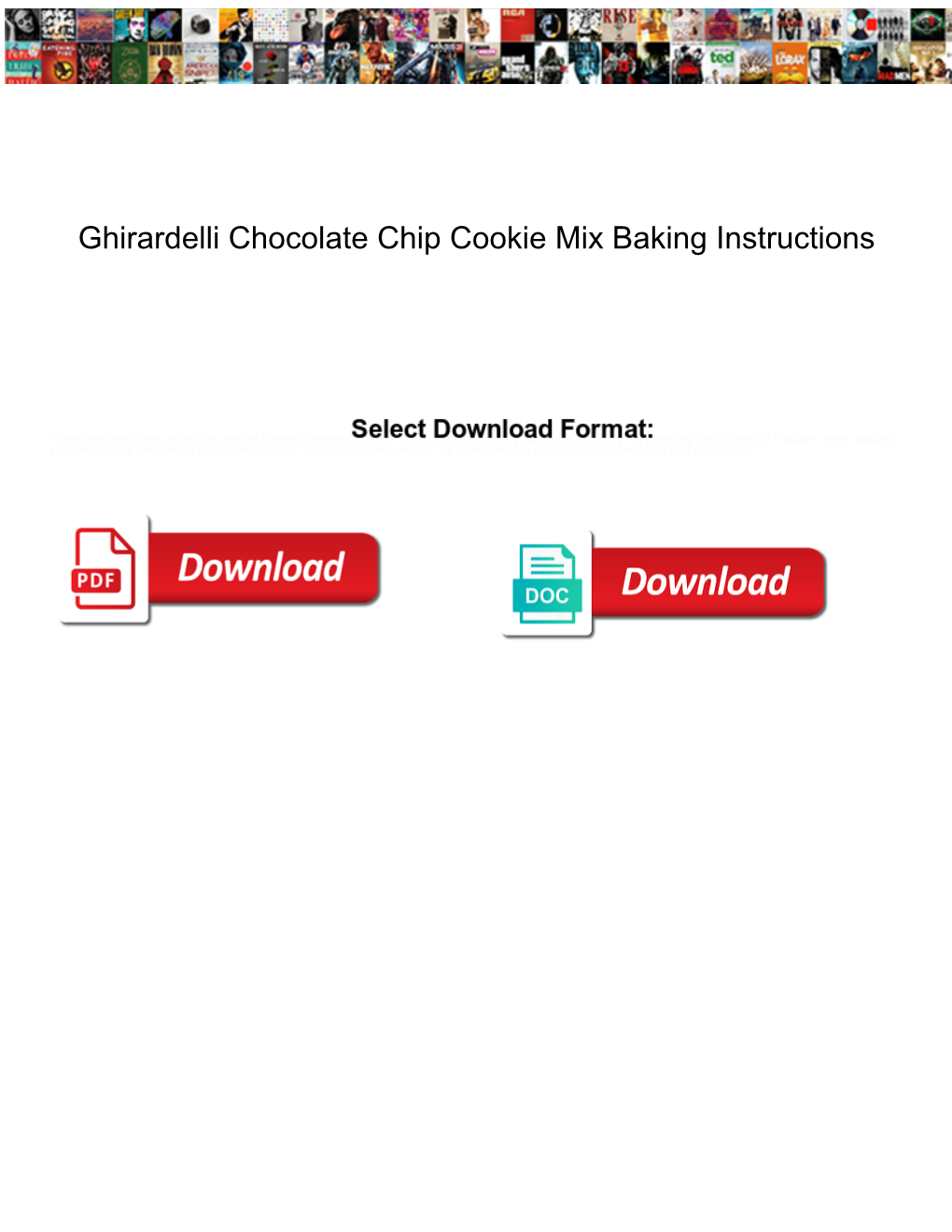 Ghirardelli Chocolate Chip Cookie Mix Baking Instructions