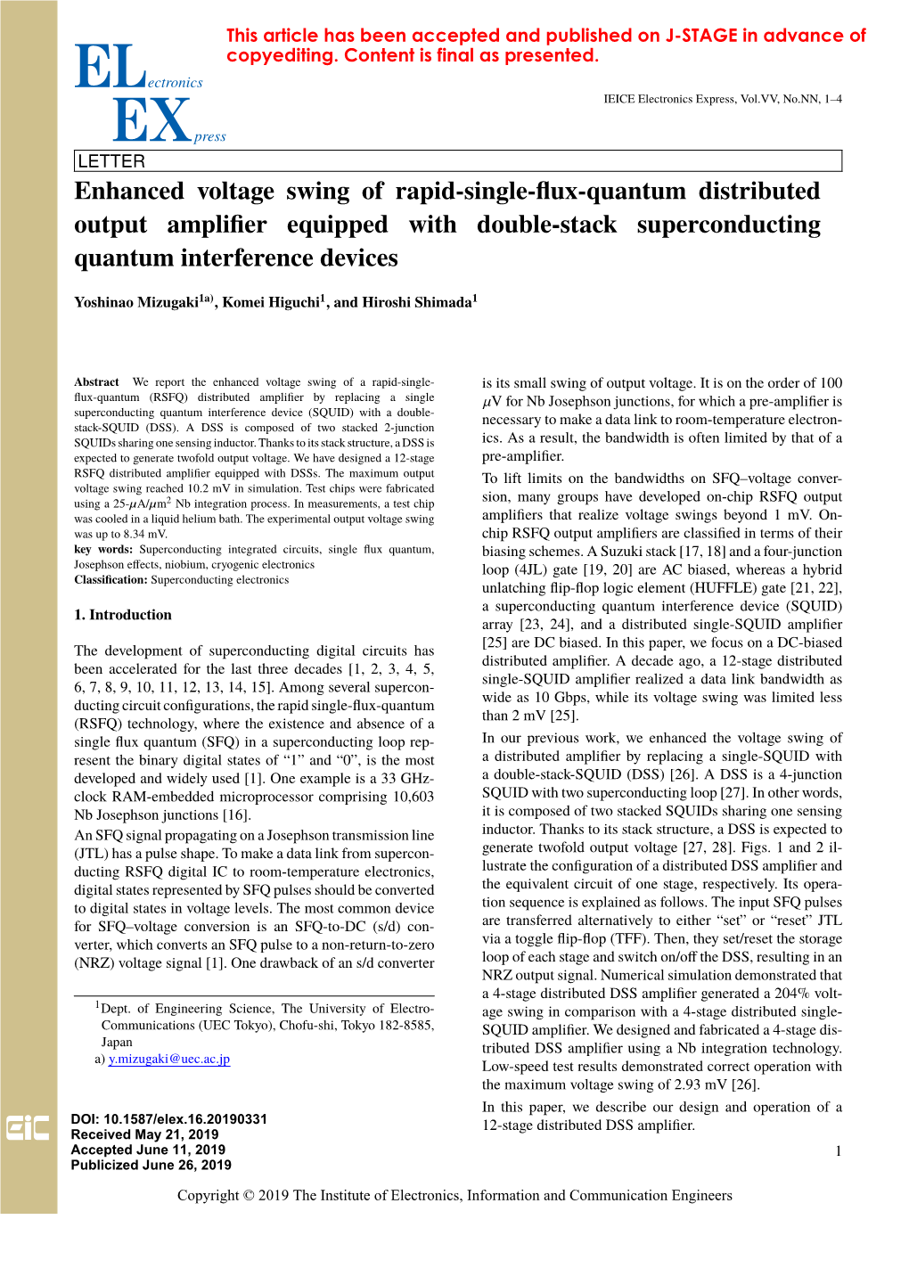 Enhanced Voltage Swing of Rapid-Single-Flux-Quantum