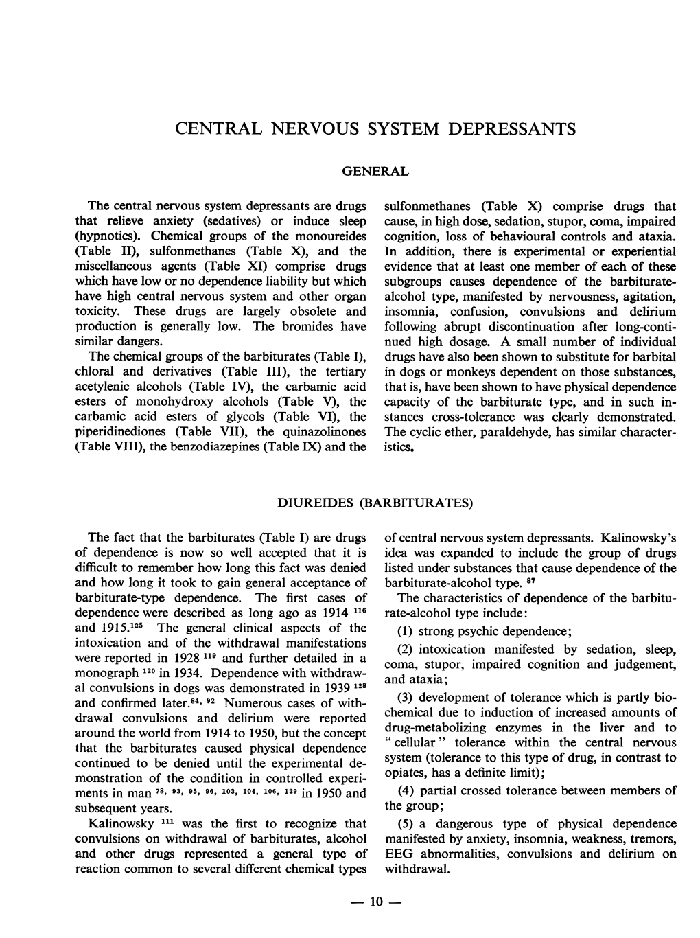 Central Nervous System Depressants