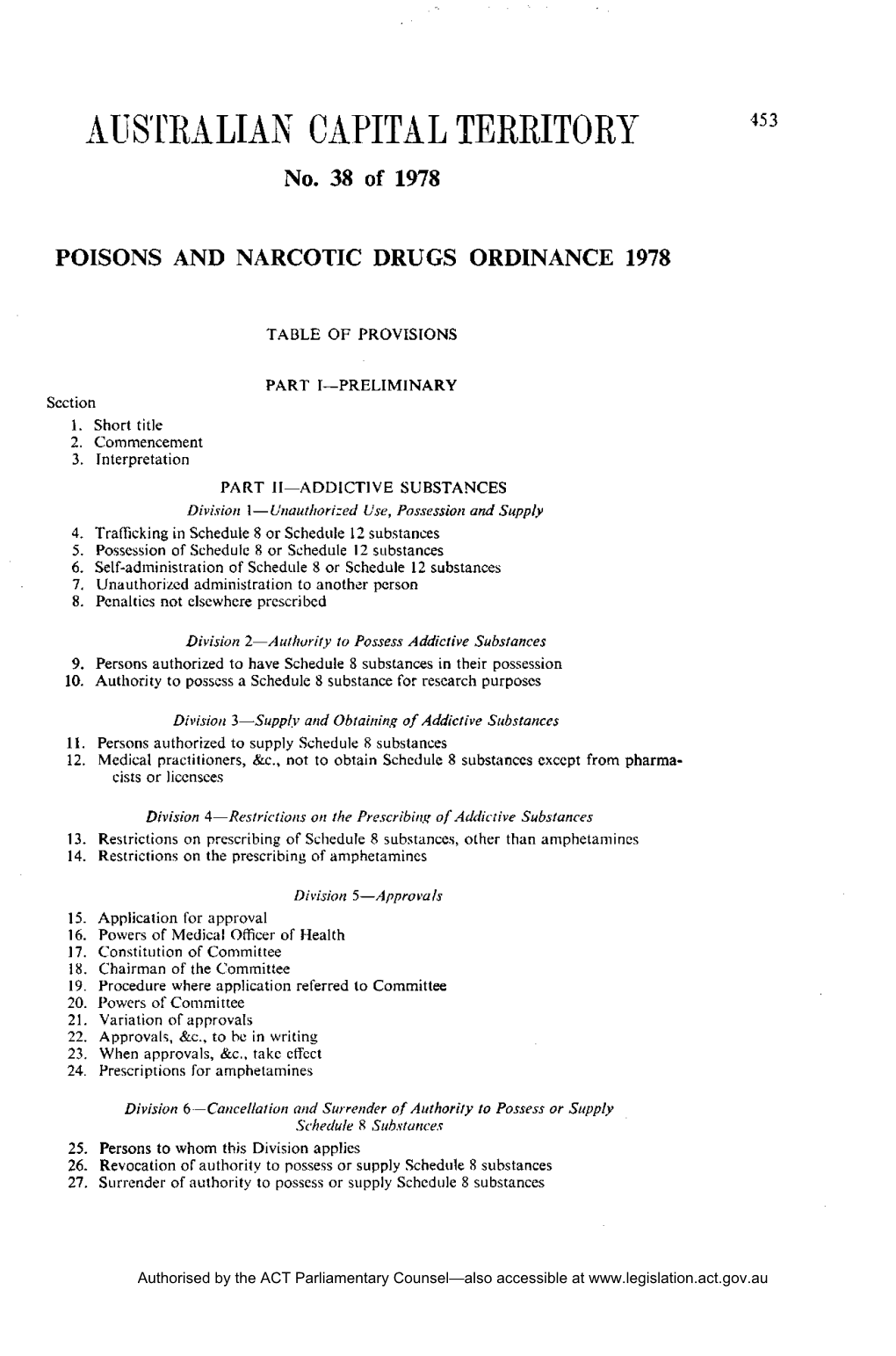 No. 38 of 1978 POISONS and NARCOTIC DRUGS ORDINANCE