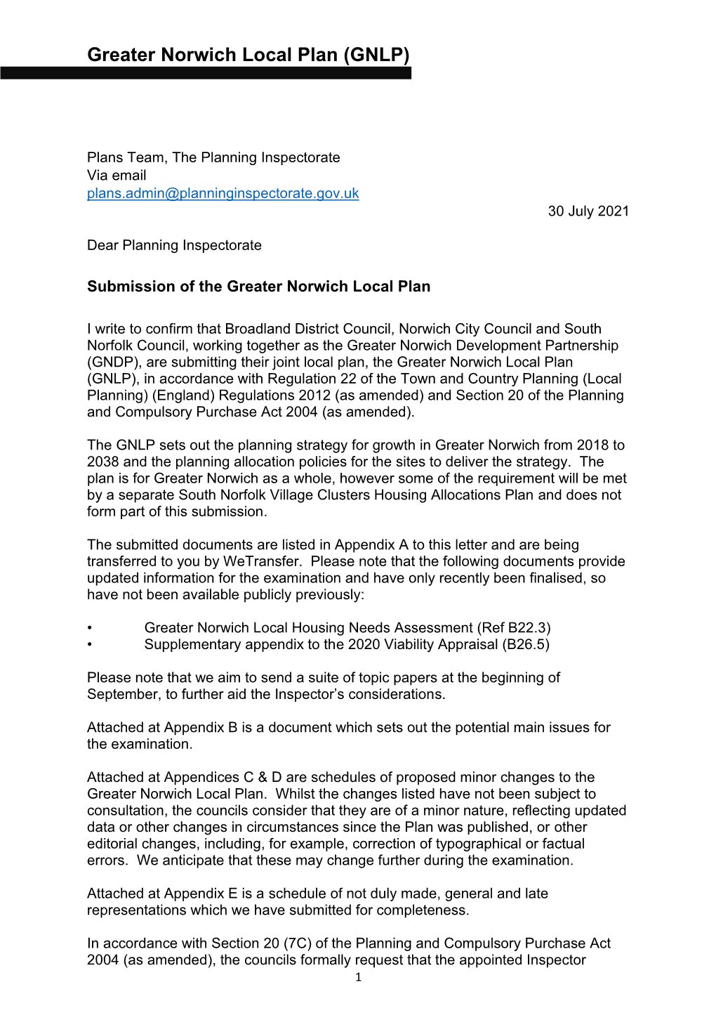 Greater Norwich Local Plan (GNLP)