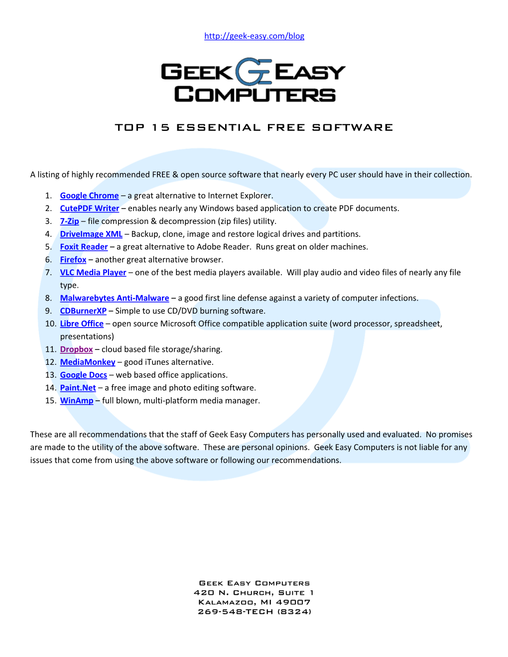 Top 15 Essential Free Software