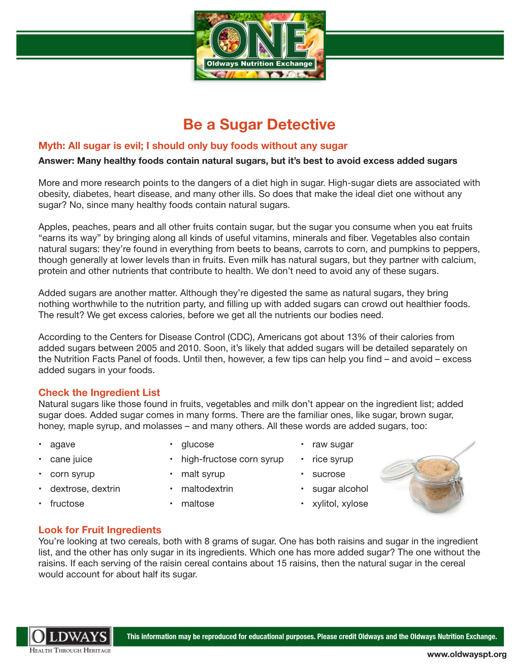 Be a Sugar Detective