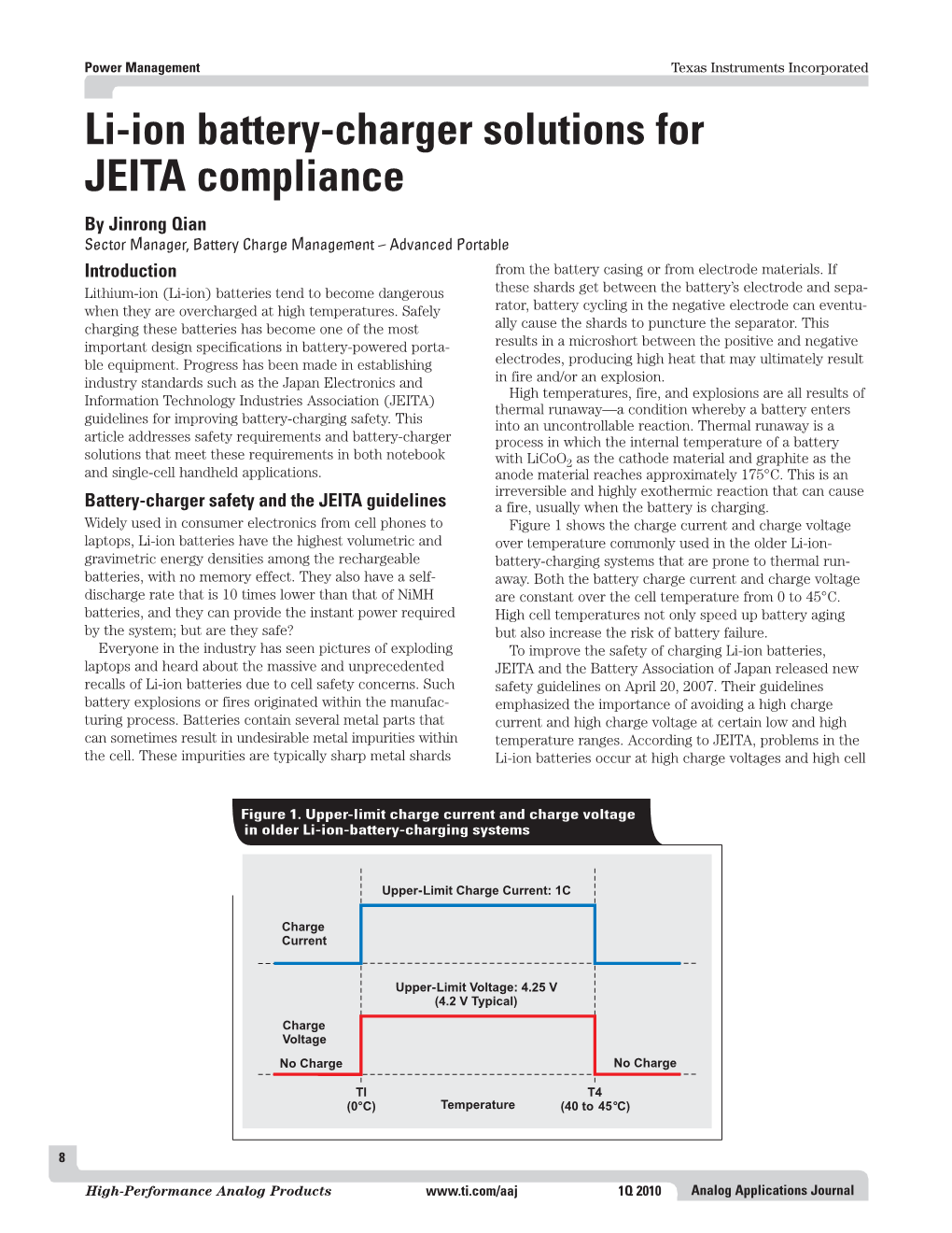 Li-Ion Battery-Charger Solutions for JEITA Compliance