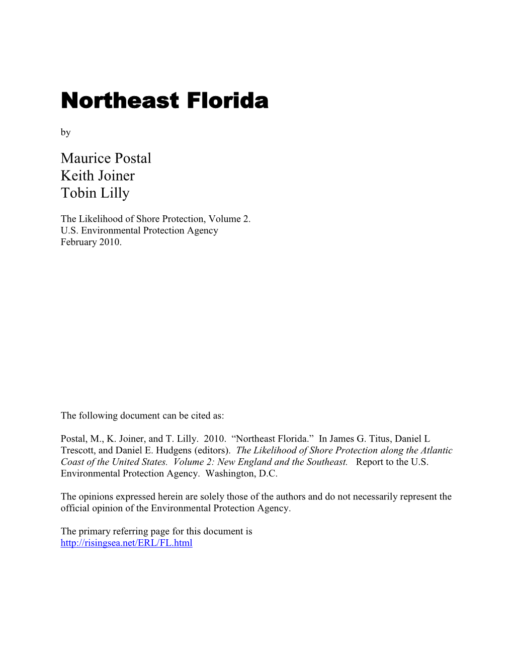 Northeast Florida by Maurice Postal Keith Joiner Tobin Lilly