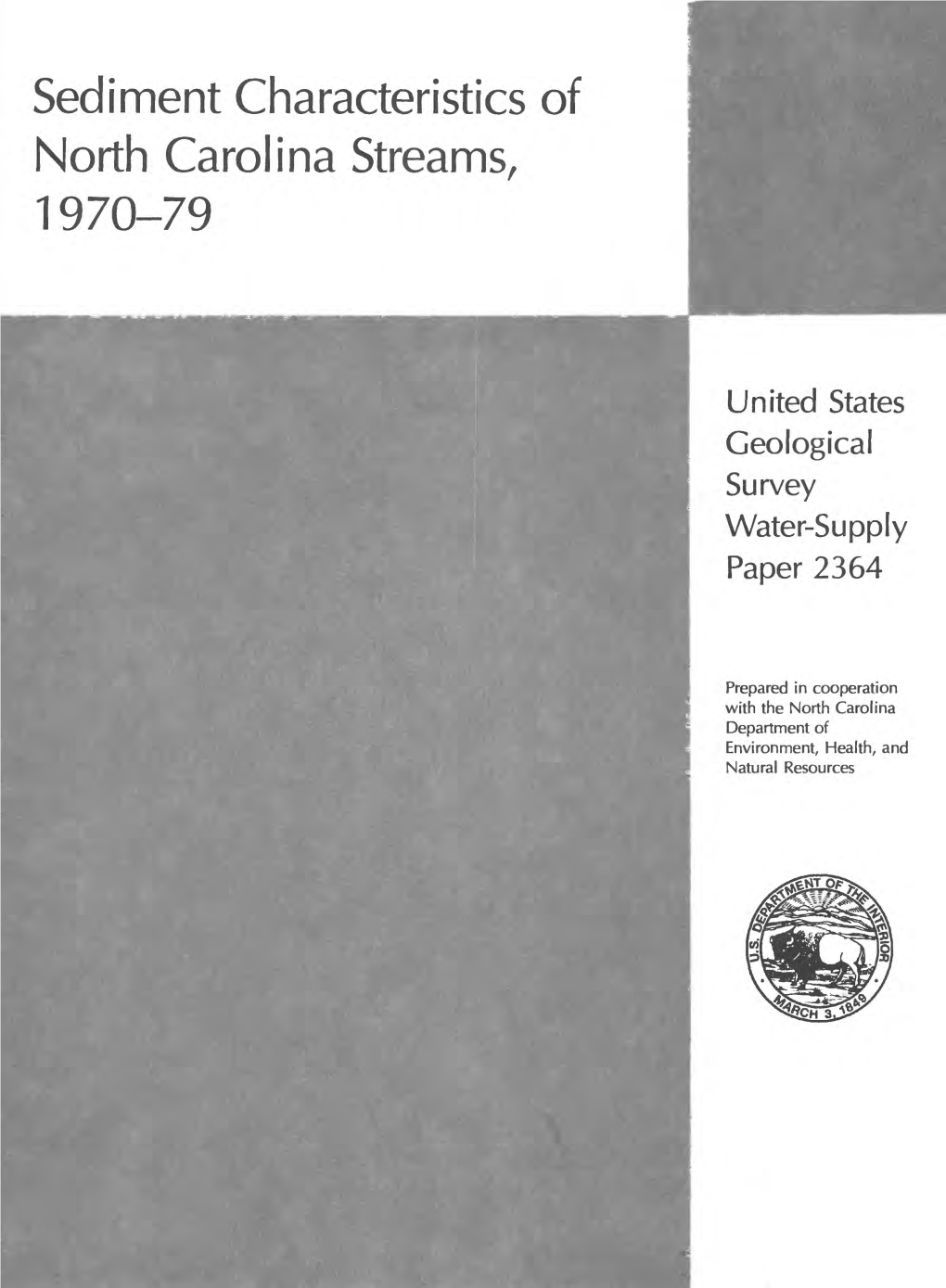 Sediment Characteristics of North Carolina Streams, 1970-79