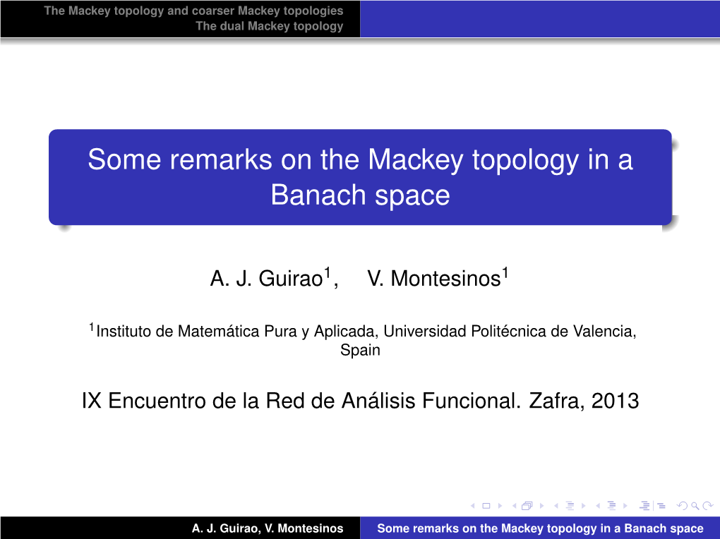 Some Remarks on the Mackey Topology in a Banach Space