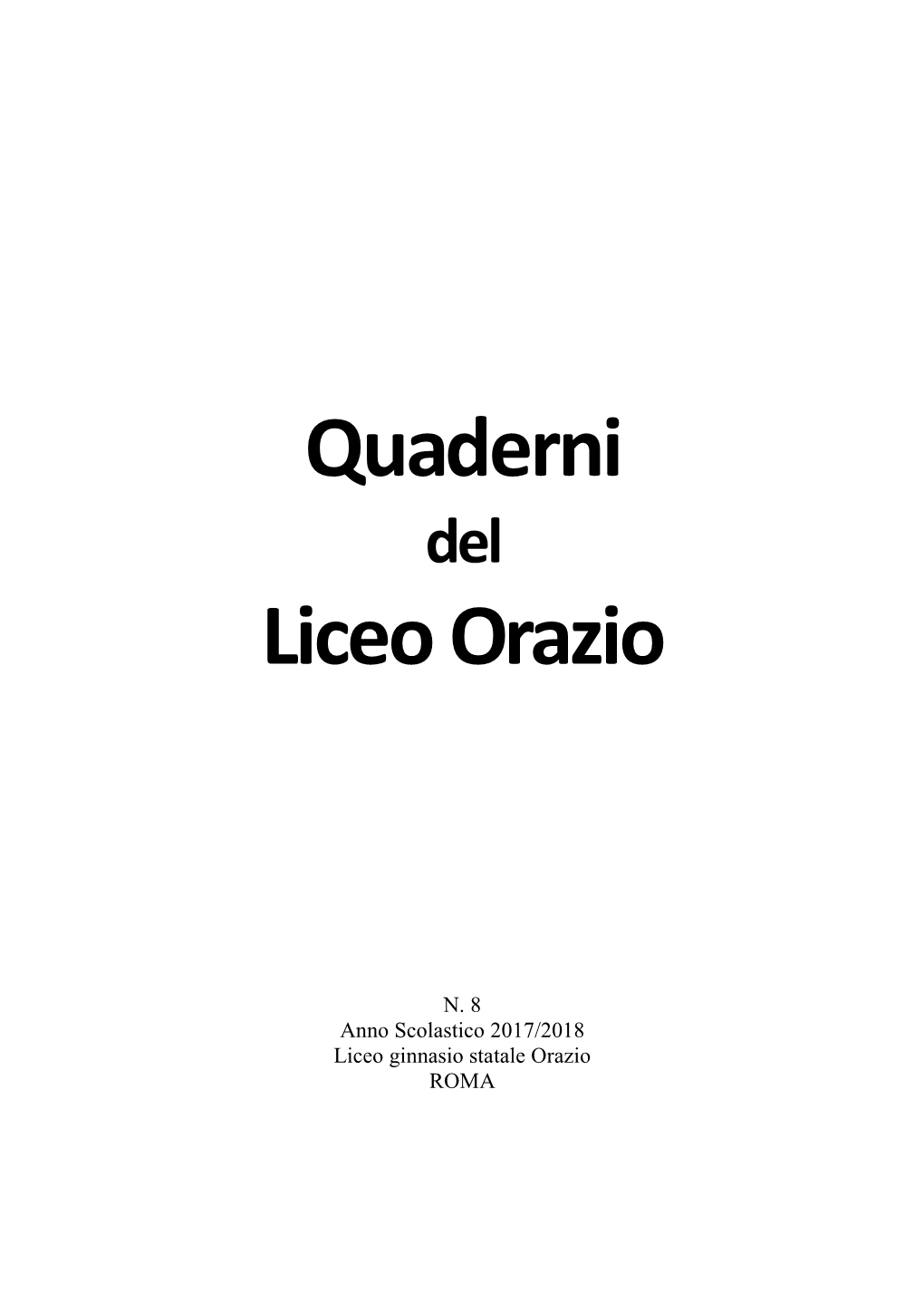 Quaderni Liceo Orazio