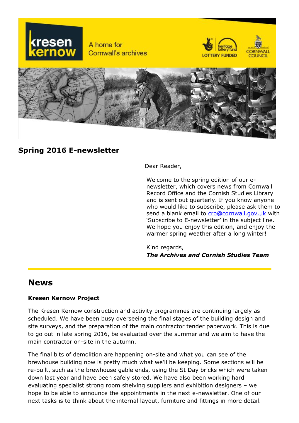 Spring 2016 E-Newsletter