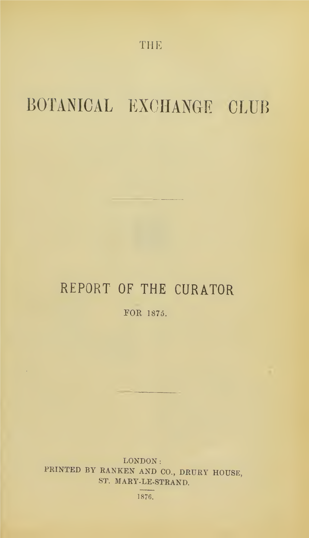 Report of the Curator for 1875