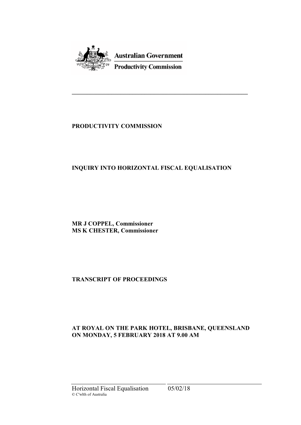 Brisbane Public Hearing Transcript