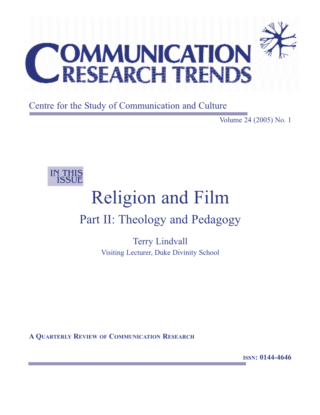 Religion and Film Part II: Theology and Pedagogy