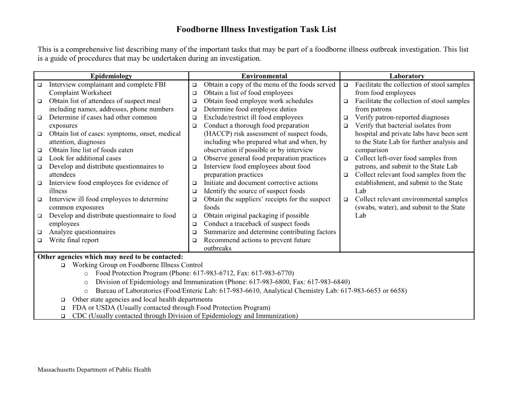 This Is a List of All the Tasks That Should Be Done As Part of a Comprehensive Investigation