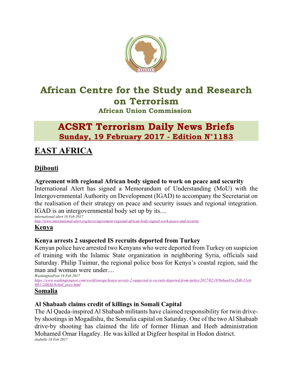 African Centre for the Study and Research on Terrorism ACSRT