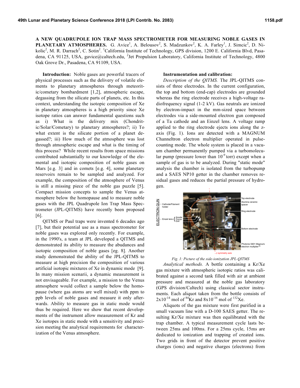 A New Quadrupole Ion Trap Mass Spectrometer for Measuring Noble Gases in Planetary Atmospheres