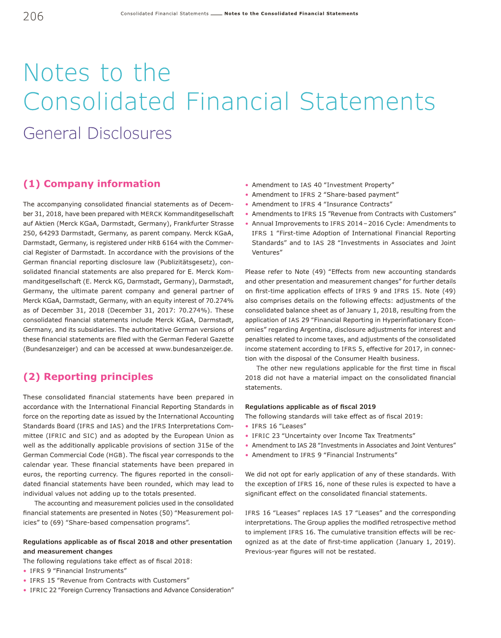 Notes to the Consolidated Financial Statements