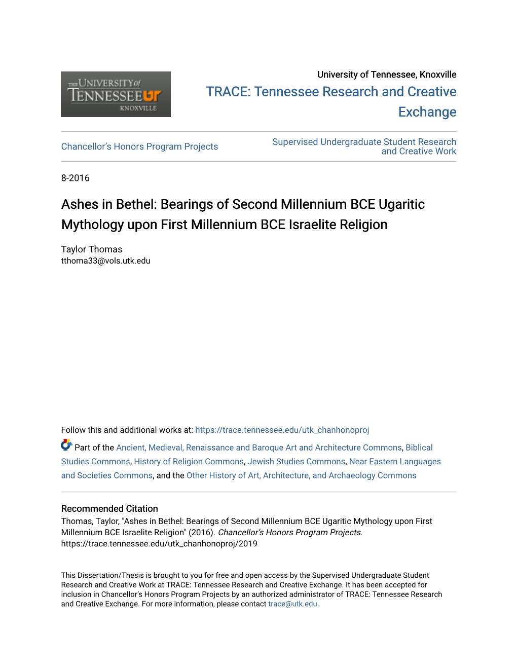 Bearings of Second Millennium BCE Ugaritic Mythology Upon First Millennium BCE Israelite Religion