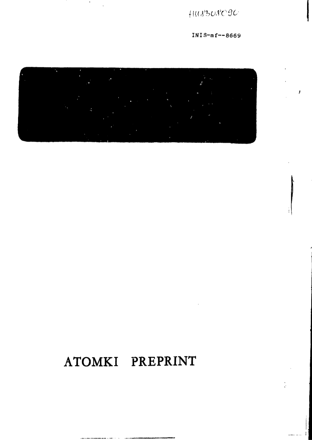 Atomki Preprint Hu Issn 0231-2468