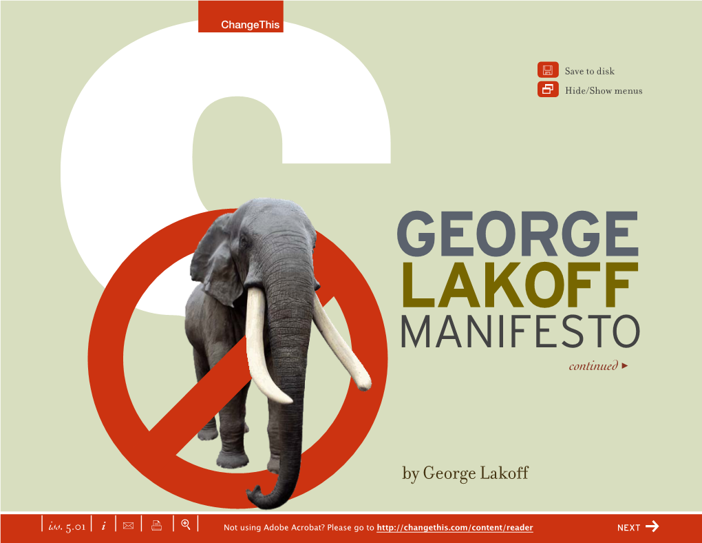 George Lakoff Manifesto