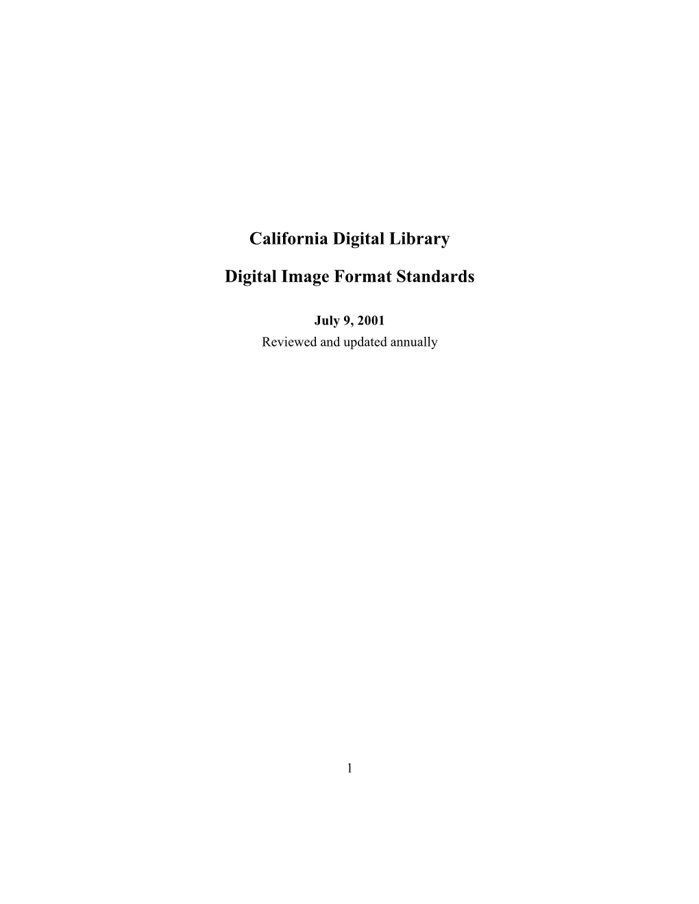 California Digital Library Digital Image Format Standards