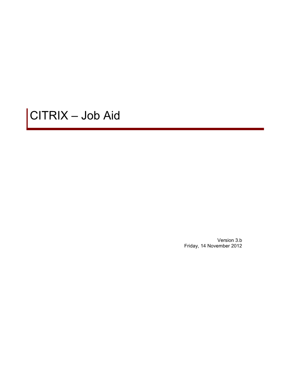 Citrix Job Aid