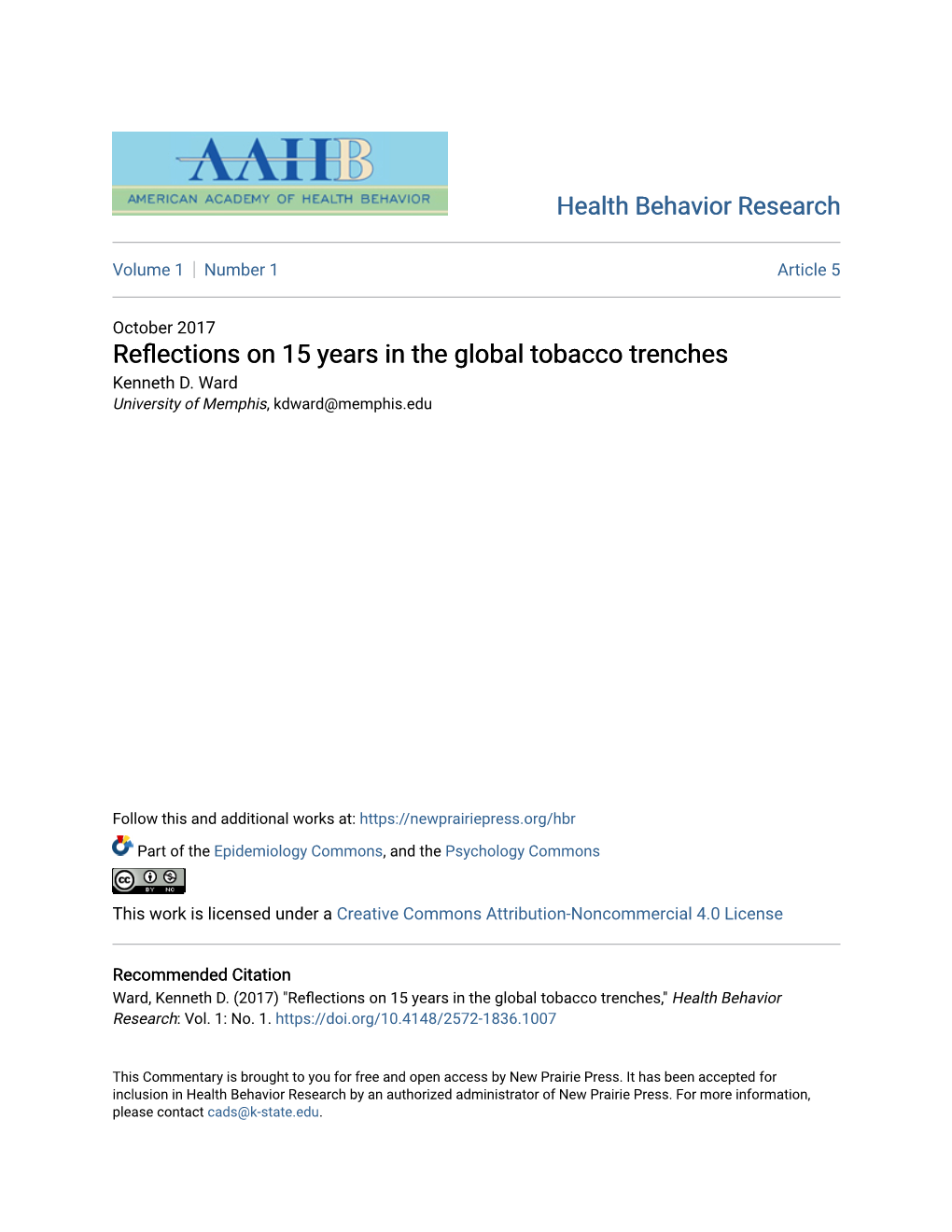 Reflections on 15 Years in the Global Tobacco Trenches