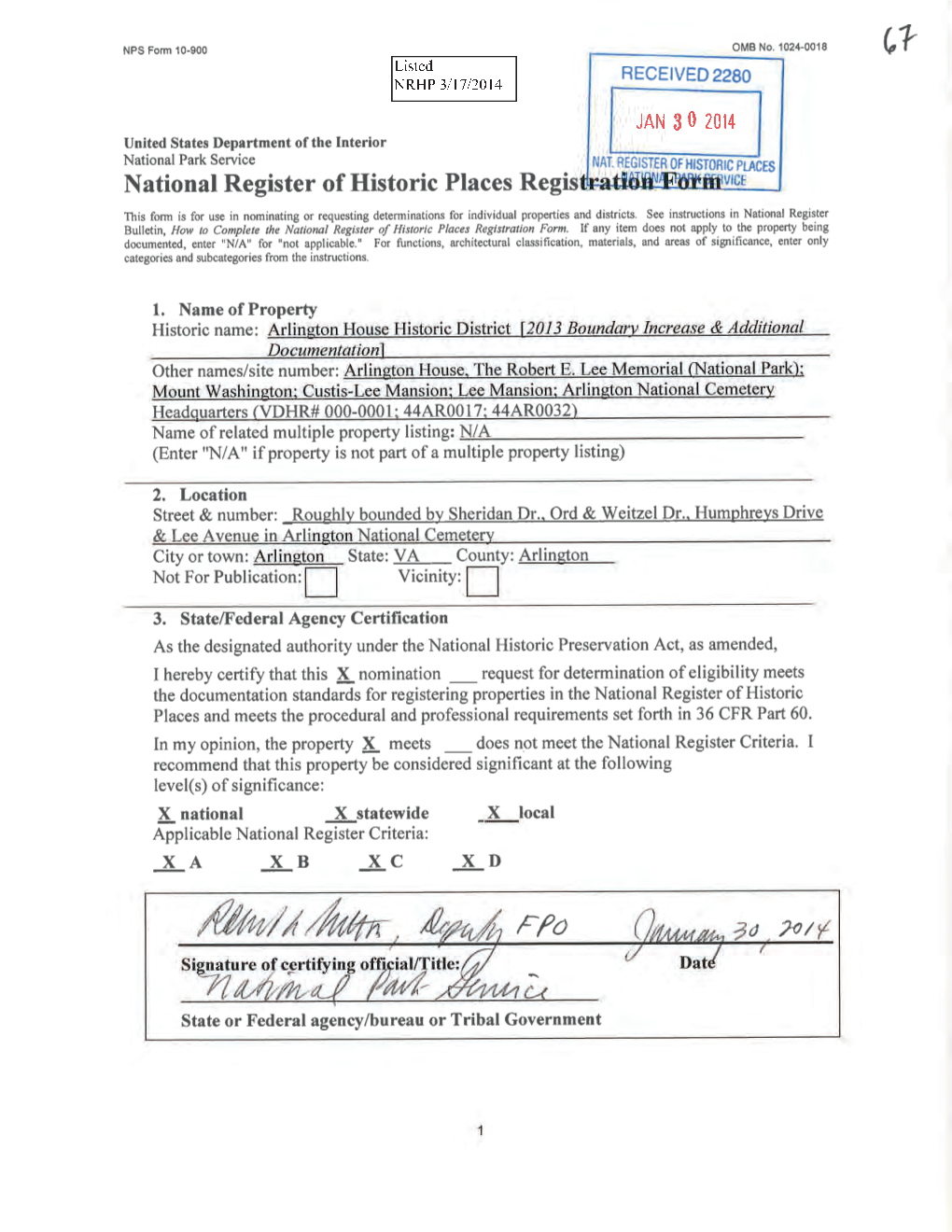 2013 Boundary Increase & Additional Documentation Nomination