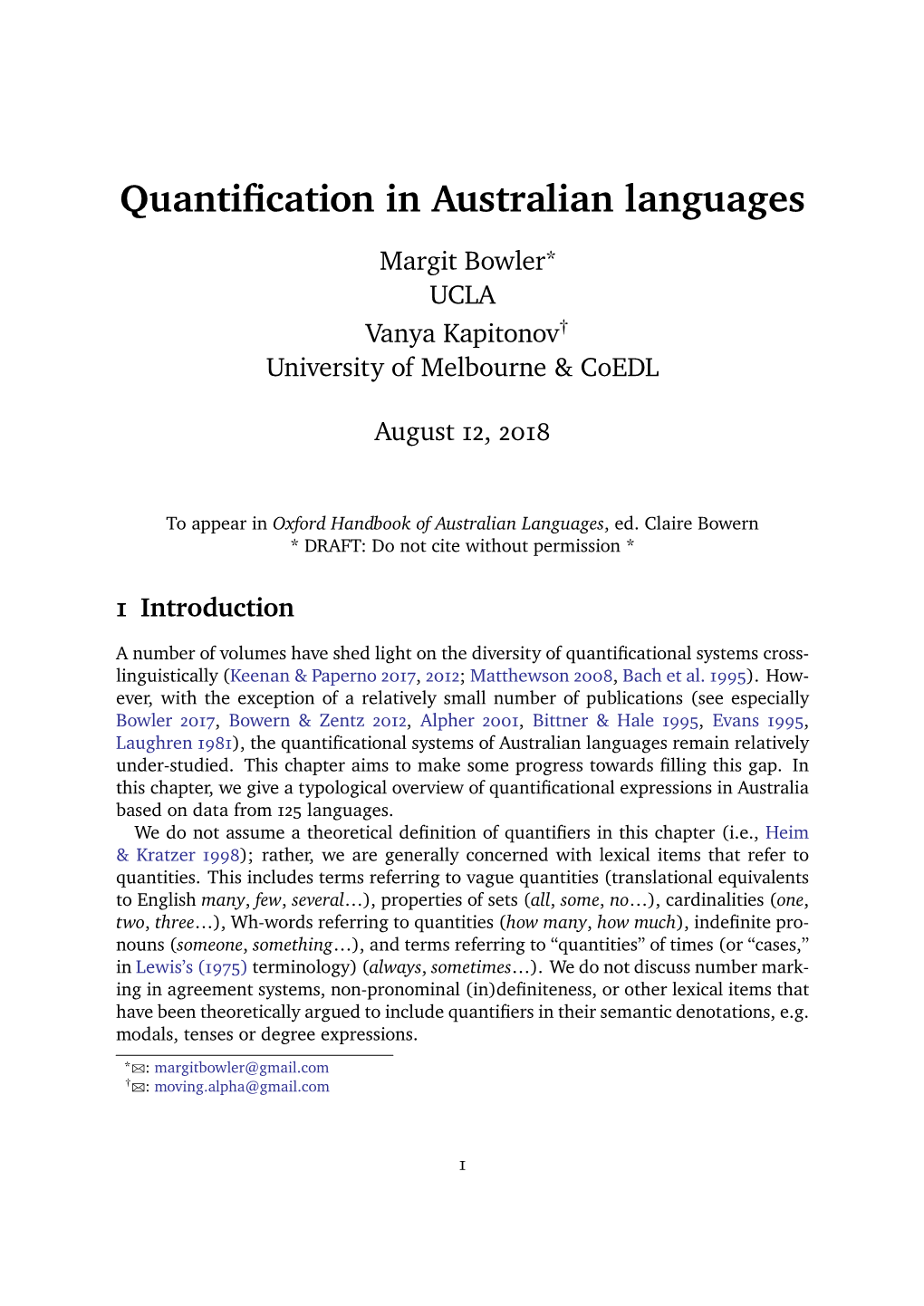 Quantification in Australian Languages