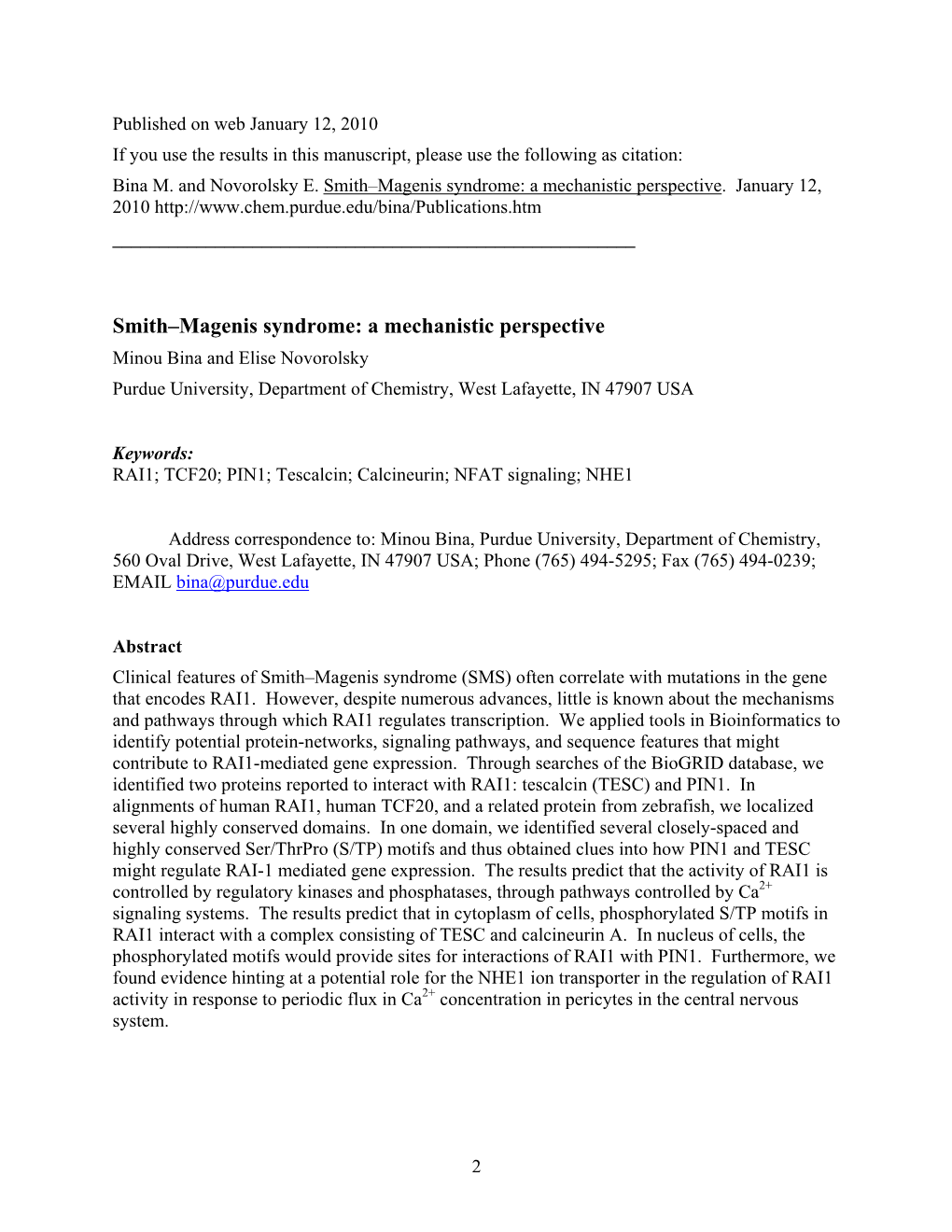 Smith–Magenis Syndrome: a Mechanistic Perspective