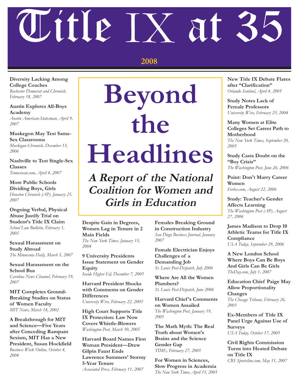 Title IX at 35: Beyond the Headlines
