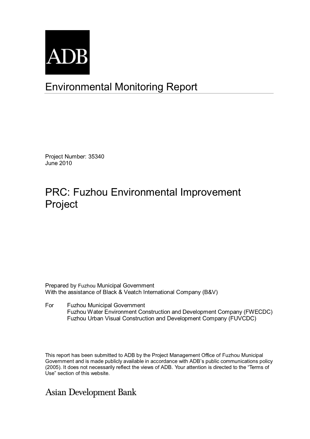 Fuzhou Environmental Improvement Project