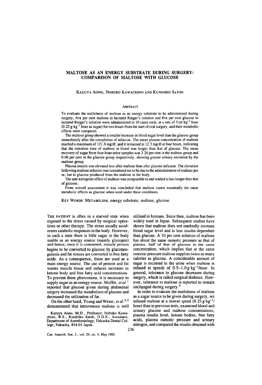 Comparison of Maltose with Glucose