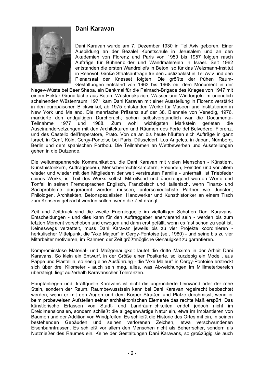 Biographie Dani Karavan