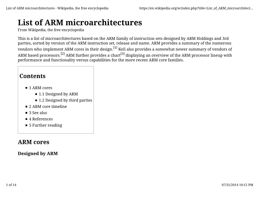List of ARM Microarchitectures - Wikipedia, the Free Encyclopedia