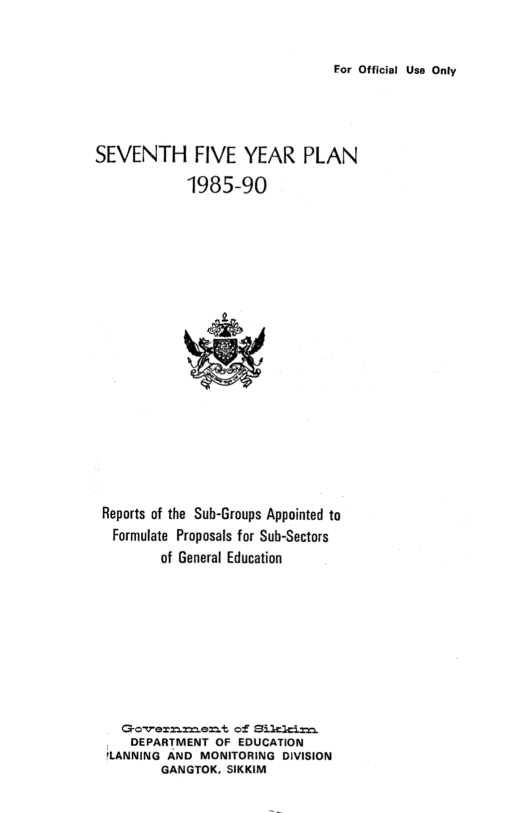 Seventh Five Year Plan 1985-90