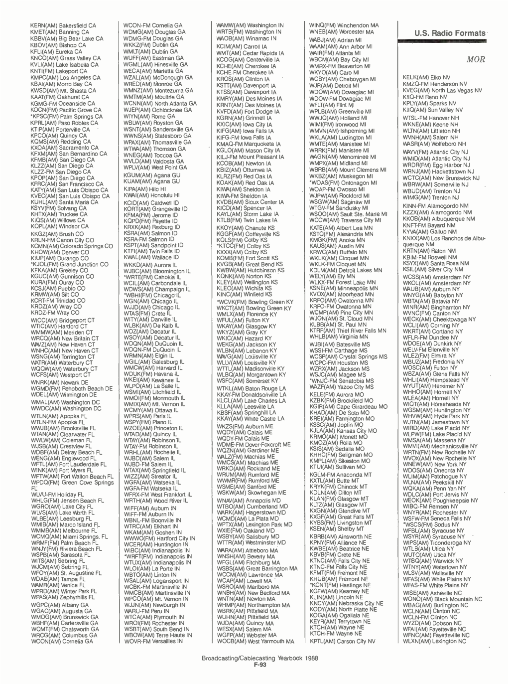 US Radio Formats