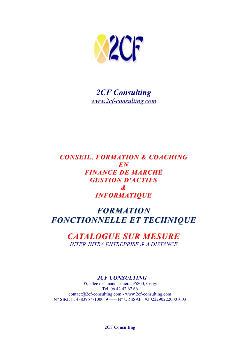 Conseil, Formation & Coaching En Finance De Marché Gestion D'actifs
