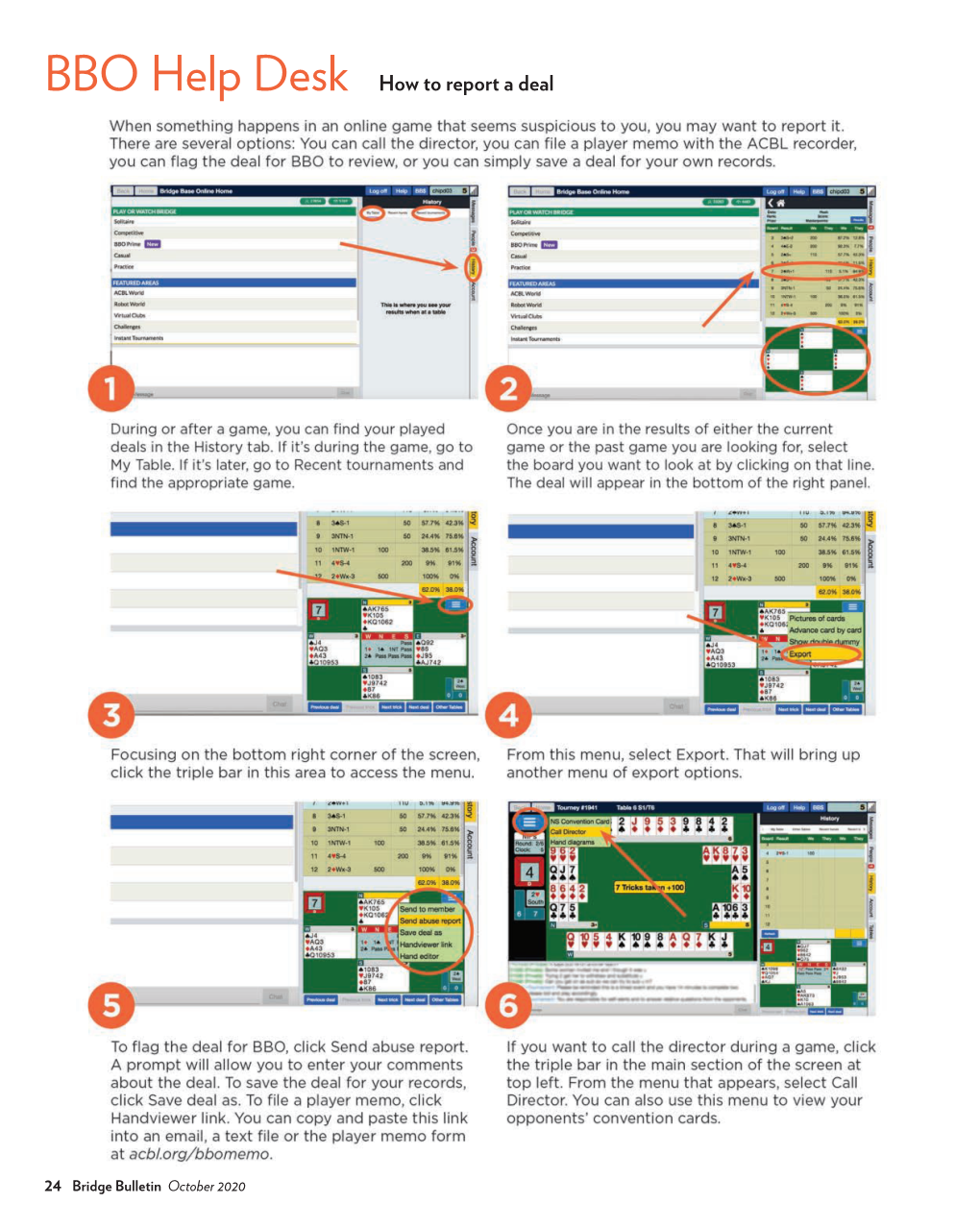 BBO Help Desk How to Report a Deal