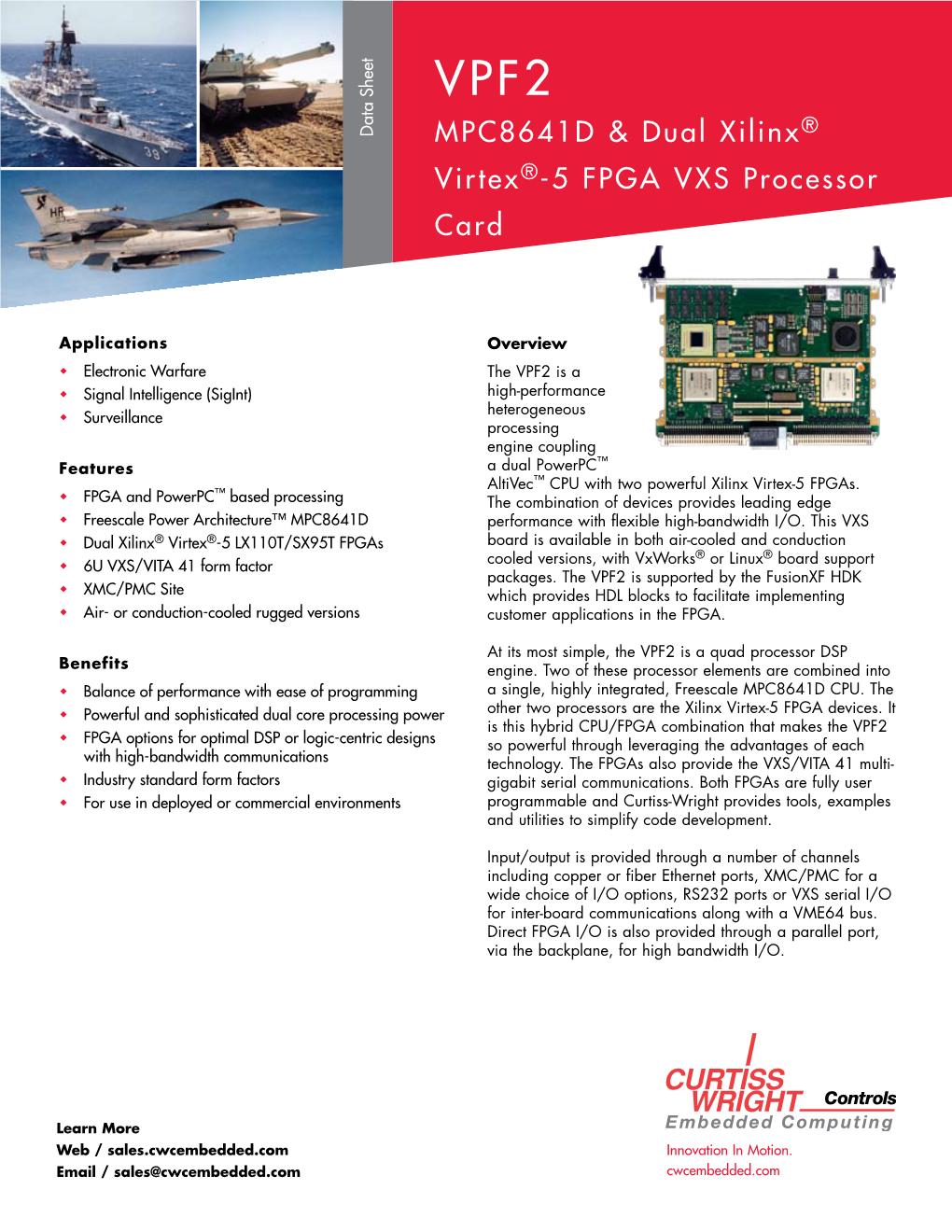 MPC8641D & Dual Xilinx® Virtex®-5 FPGA VXS Processor Card