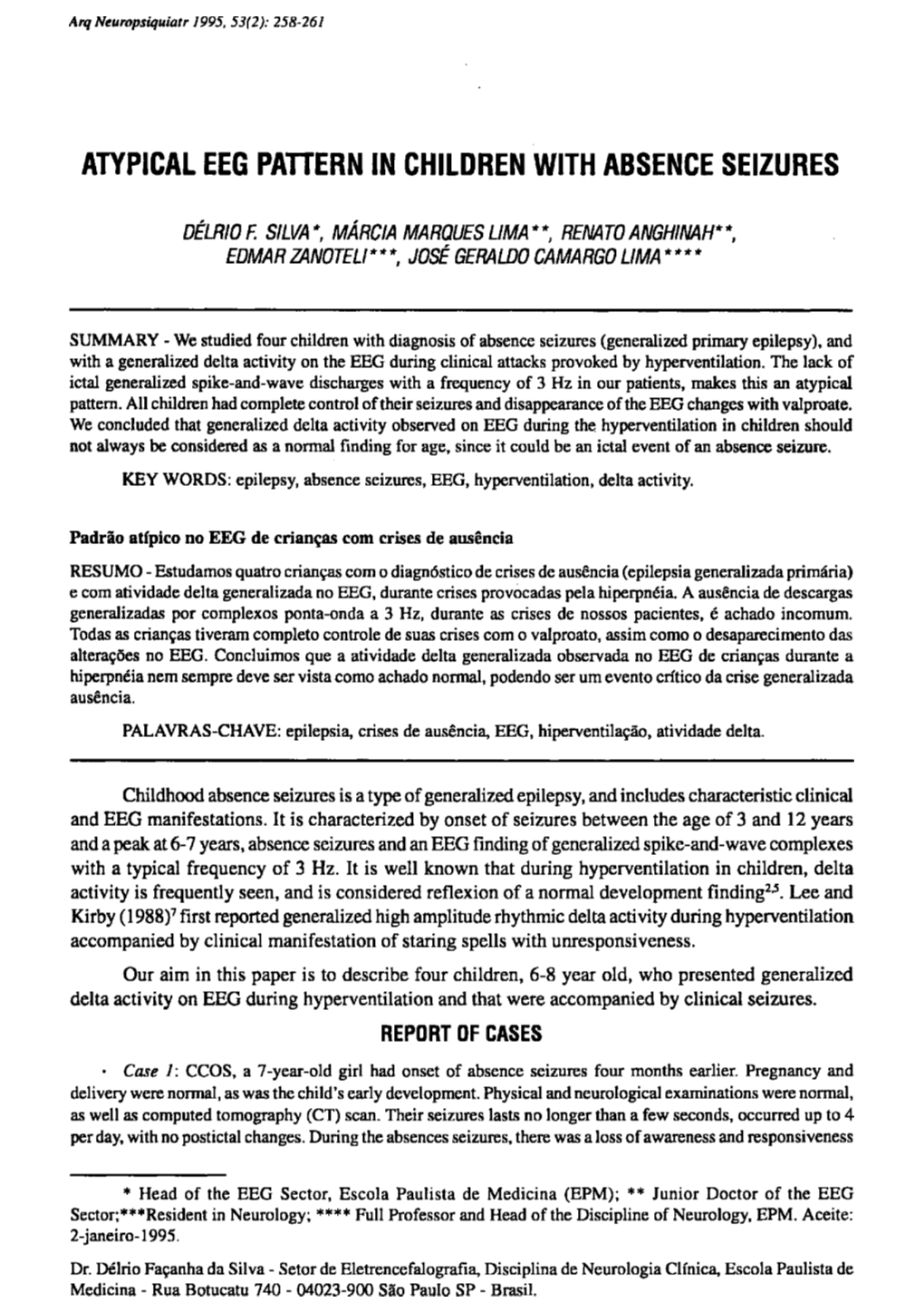 Atypical Eeg Pattern in Children with Absence Seizures