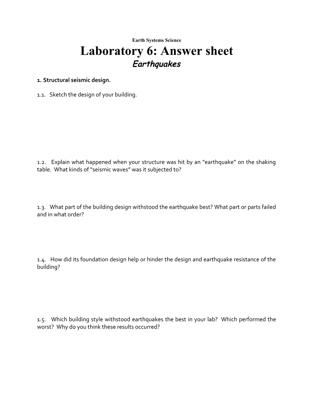 Earth Systems Science