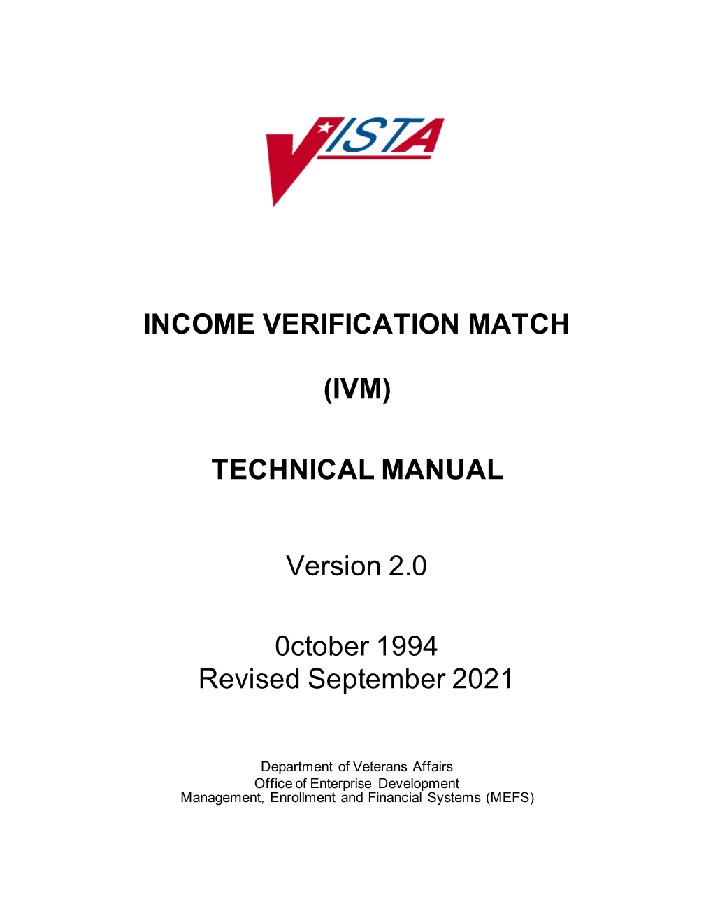 (IVM) TECHNICAL MANUAL Version 2.0 0Ctober 1994 Revised June 2021