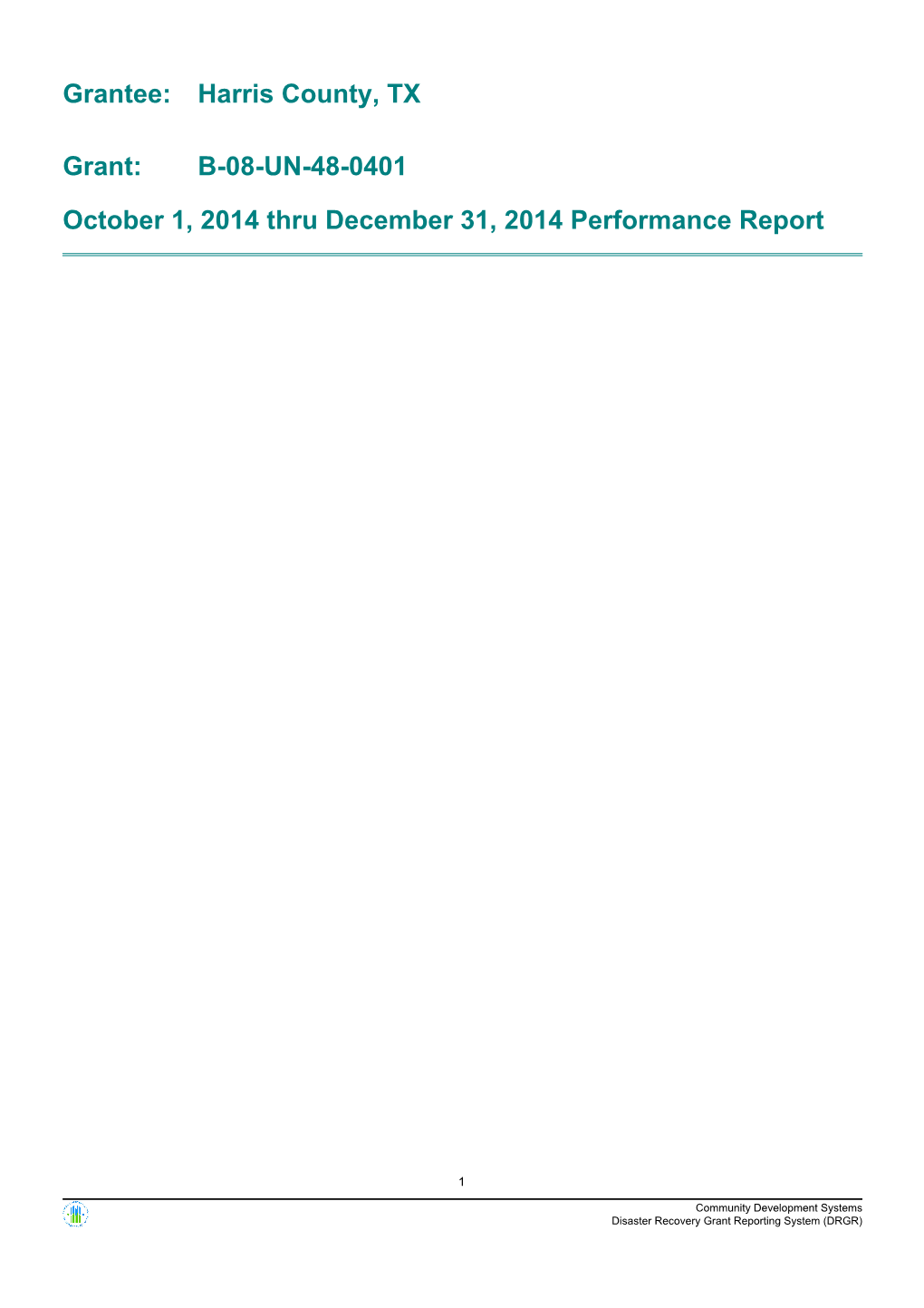 NSP1 Quarterly Report