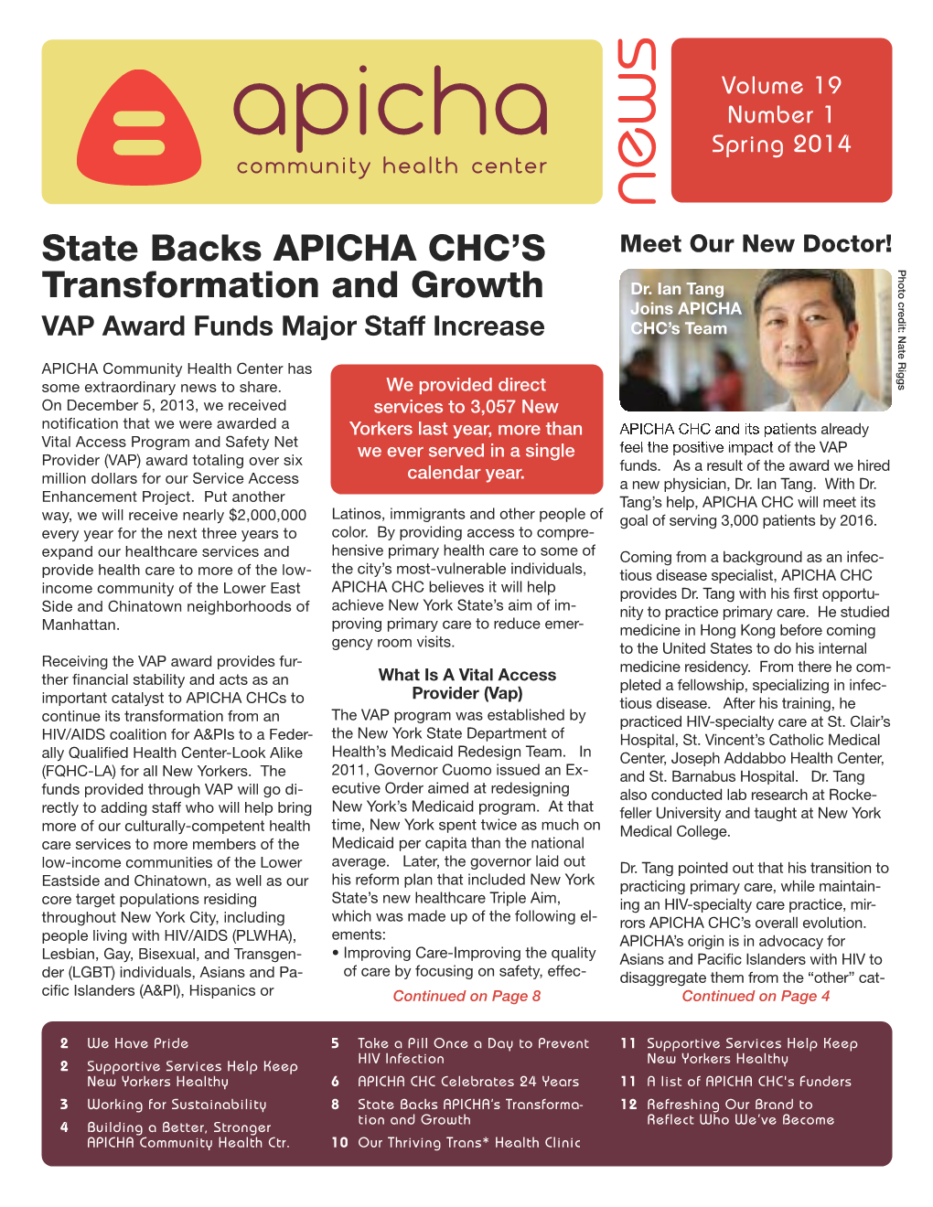 State Backs APICHA CHC's Transformation and Growth