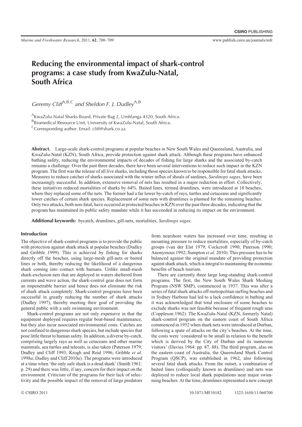 Reducing the Environmental Impact of Shark-Control Programs: a Case Study from Kwazulu-Natal, South Africa