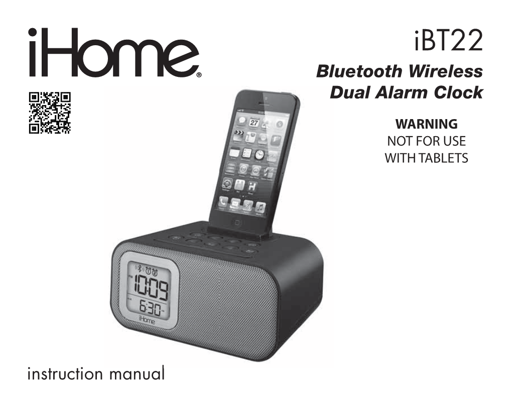 Instruction Manual Bluetooth Wireless Dual Alarm Clock