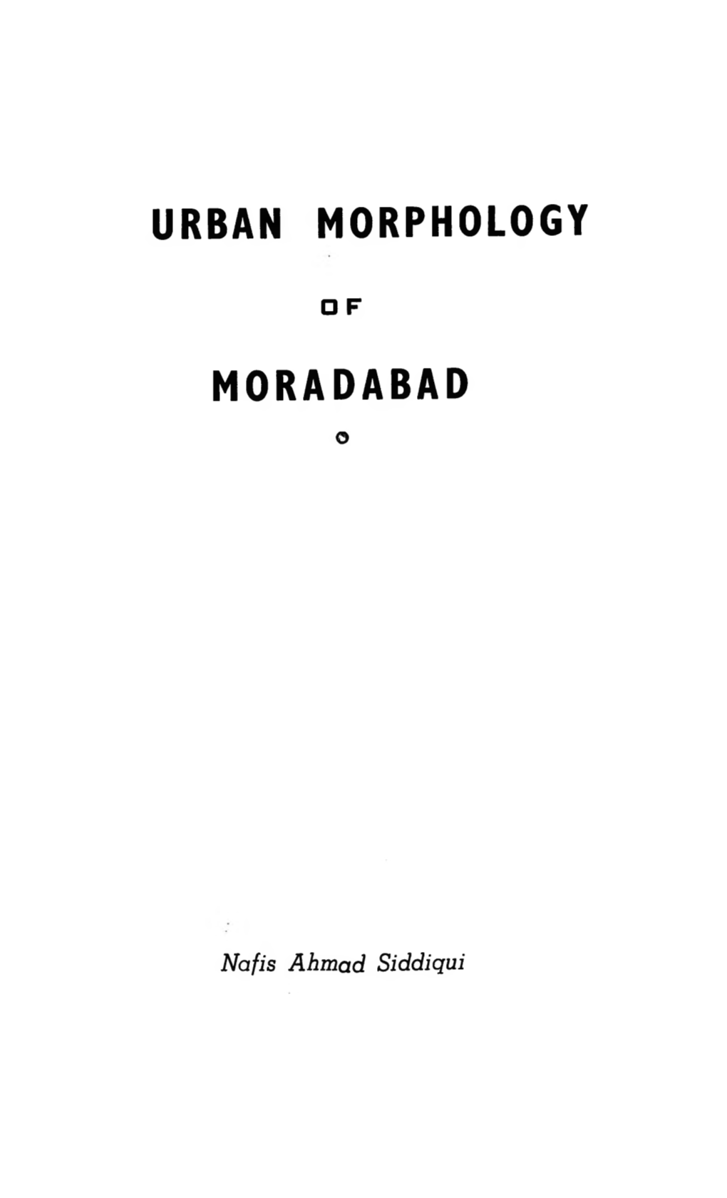 Urban Morphology Moradabad