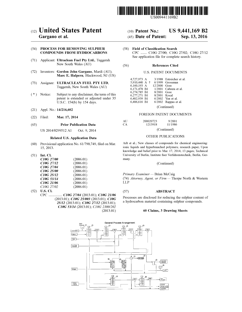 (12) United States Patent (10) Patent No.: US 9,441,169 B2 Gargano Et Al