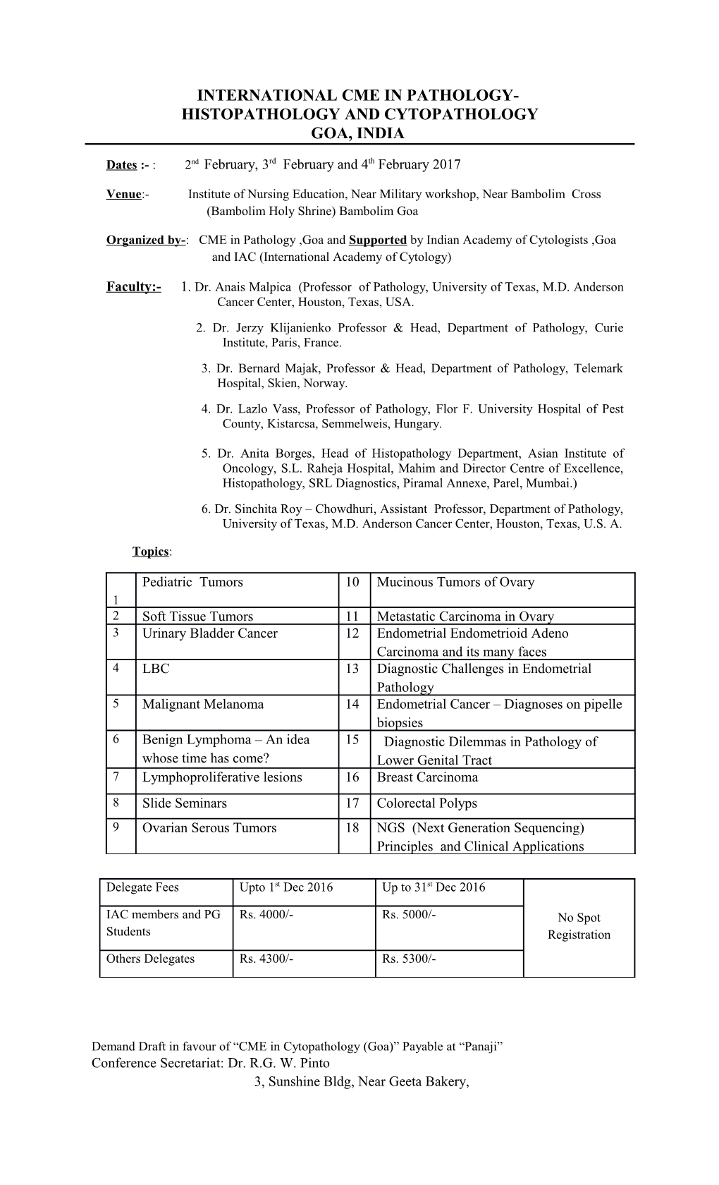 International Cme in Pathology